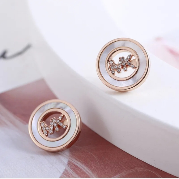 Michael Kors Rose Gold MOP Earrings - Picture 2 of 8